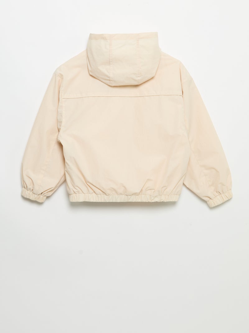 Blouson coupe-vent à capuche Beige - Kiabi