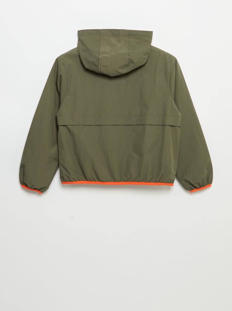 Blouson coupe-vent à capuche Kaki - Kiabi