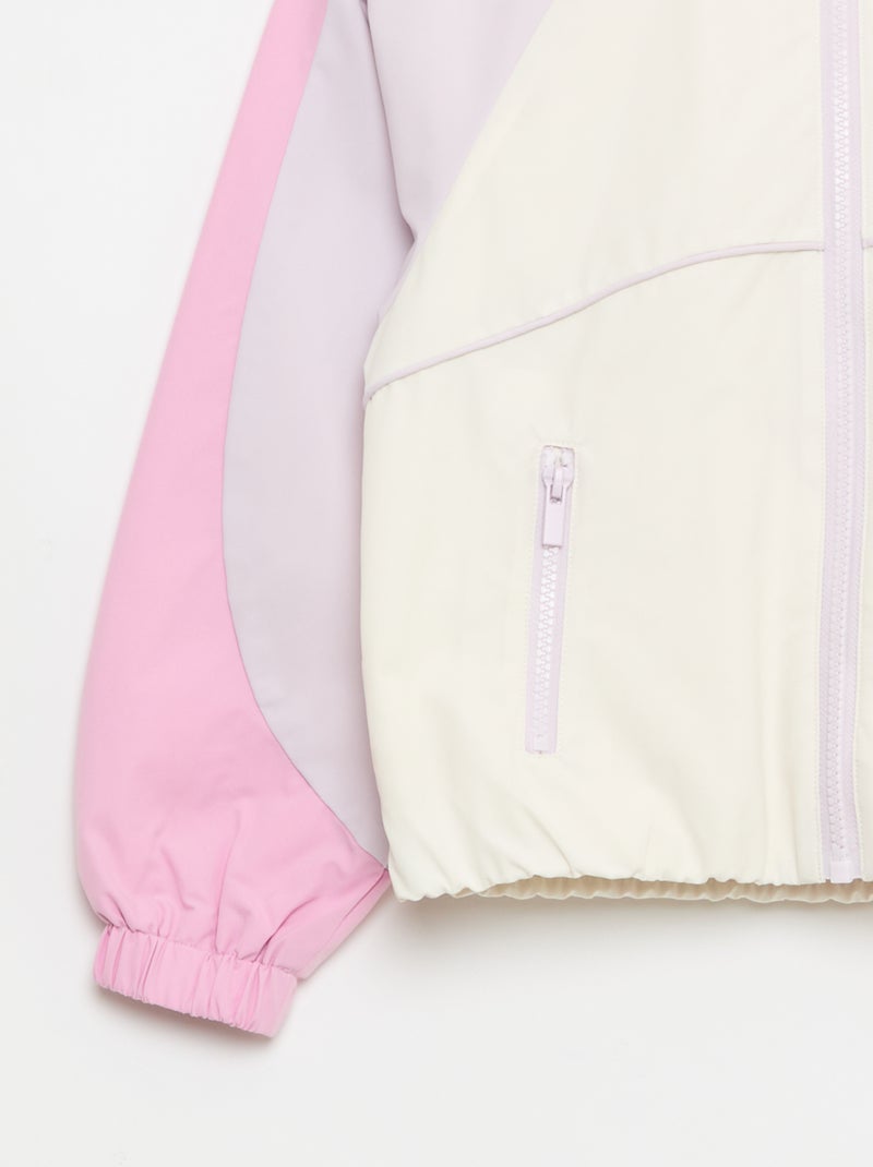 Blouson coupe-vent à capuche Rose - Kiabi