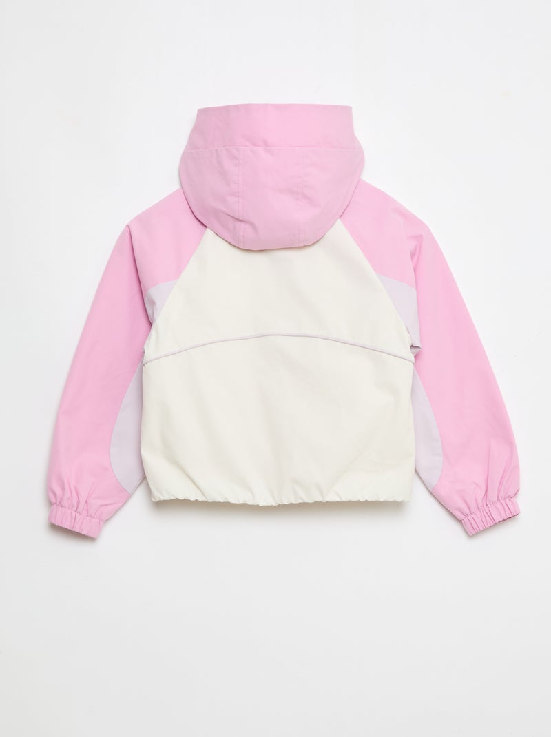 Blouson coupe-vent à capuche Rose - Kiabi
