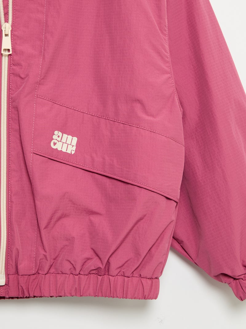 Blouson coupe-vent à capuche Violet - Kiabi