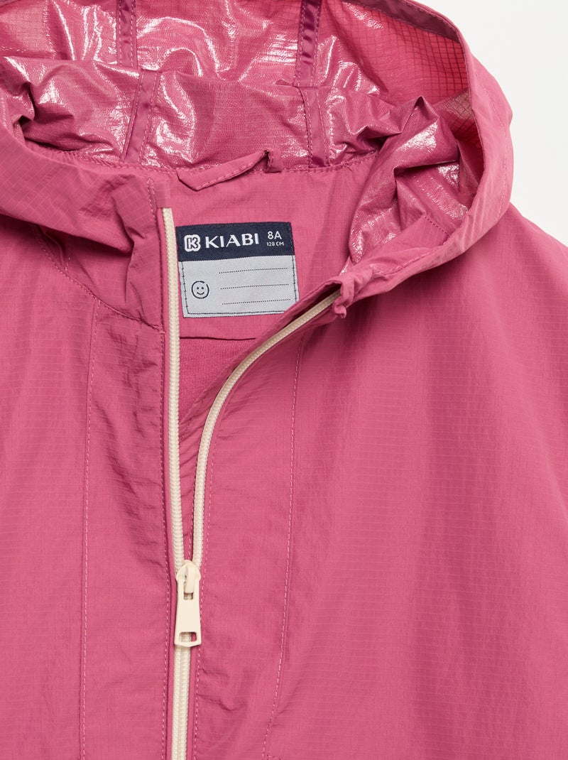 Blouson coupe-vent à capuche Violet - Kiabi