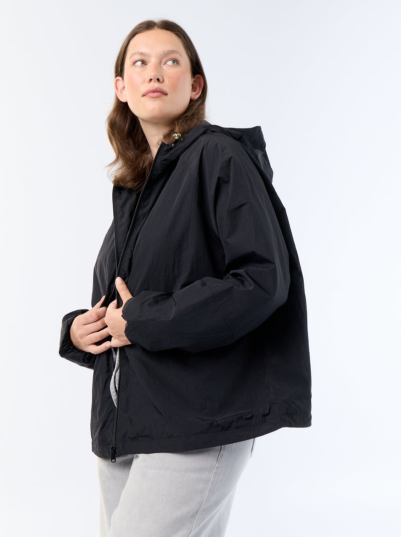 Blouson coupe-vent avec détails dorés Noir - Kiabi