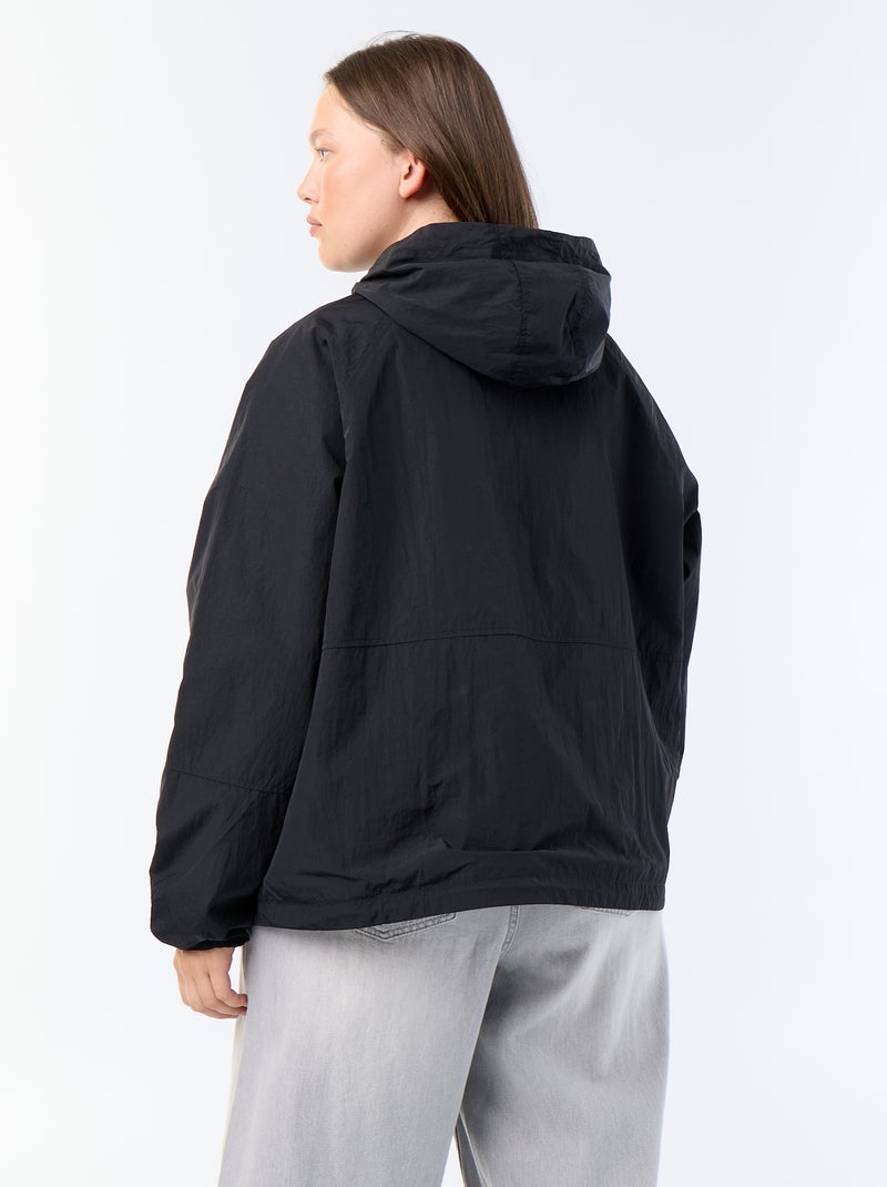 Blouson coupe-vent avec détails dorés Noir - Kiabi