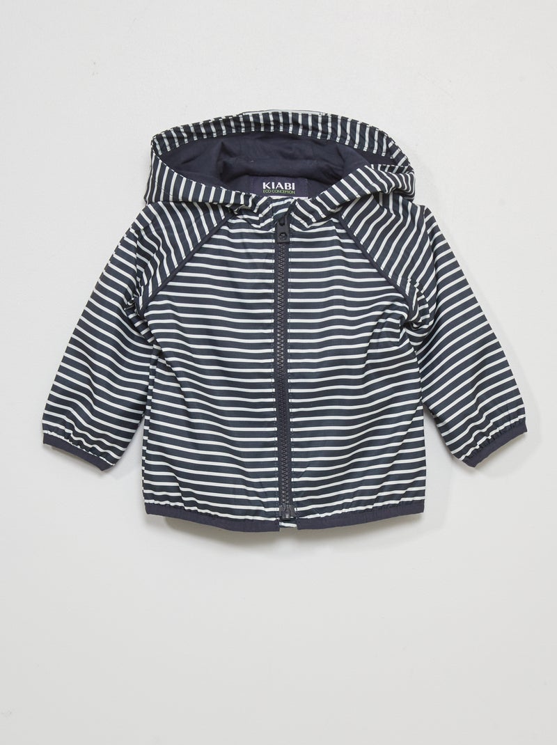 Blouson coupe-vent déperlant rayé bleu - Kiabi