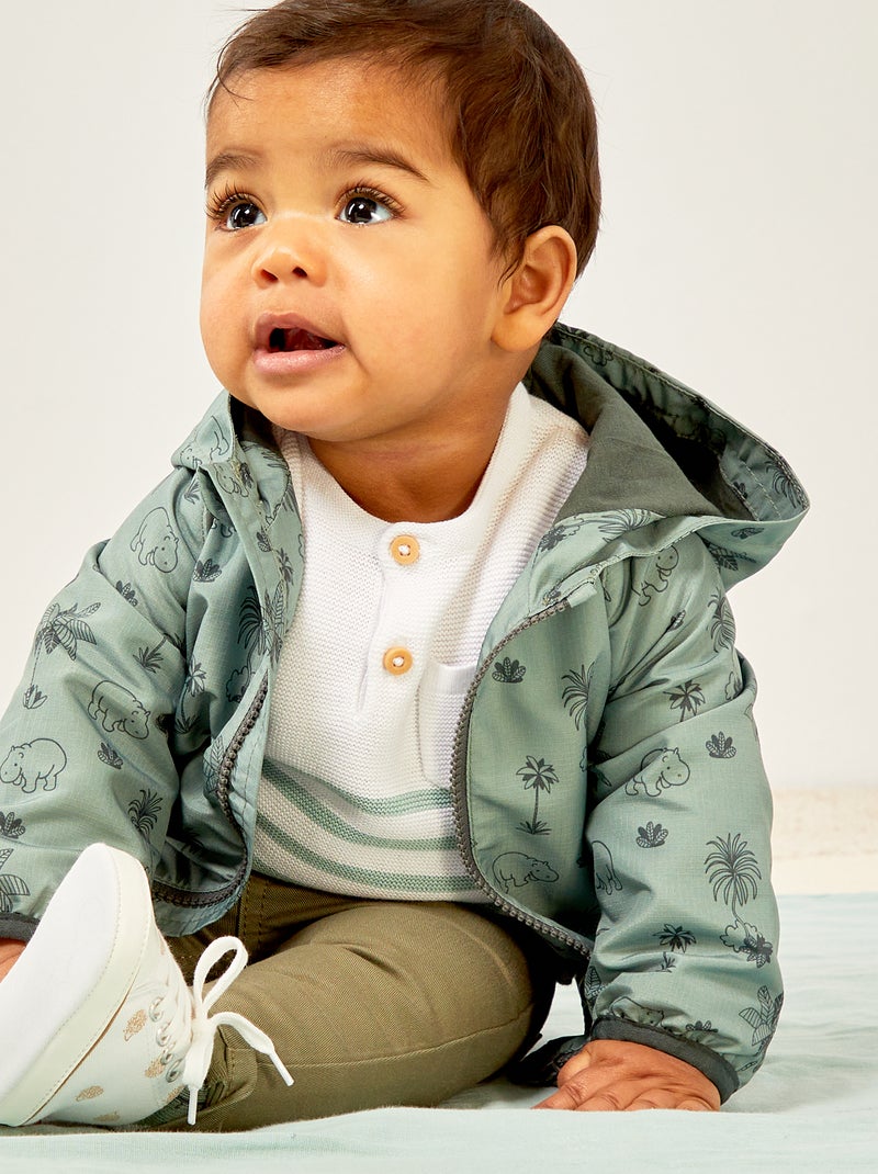 Blouson coupe-vent déperlant Vert - Kiabi