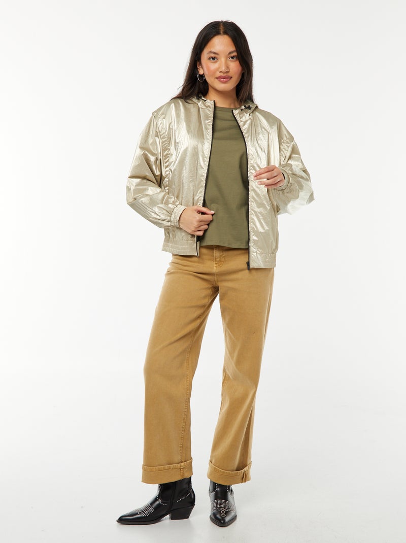 Blouson coupe-vent métallisé Doré - Kiabi