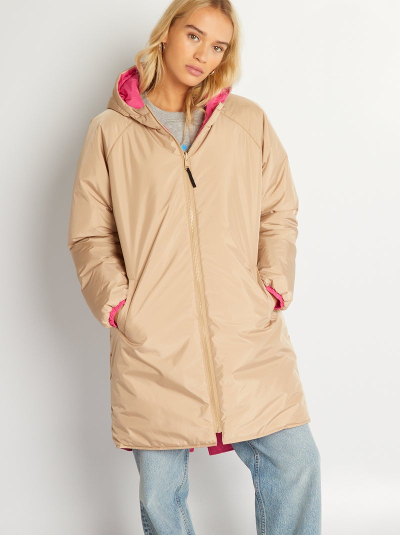 Blouson coupe-vent réversible Beige/rose - Kiabi