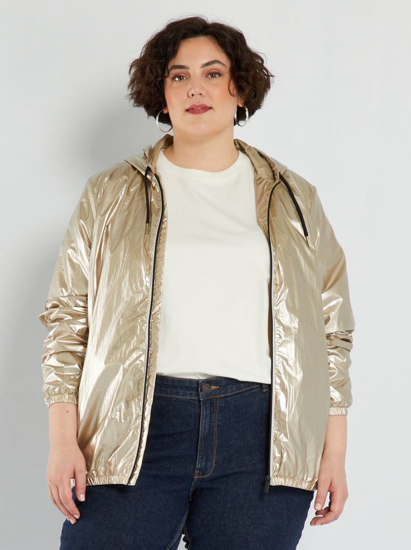 Blouson court à capuche Jaune/doré - Kiabi