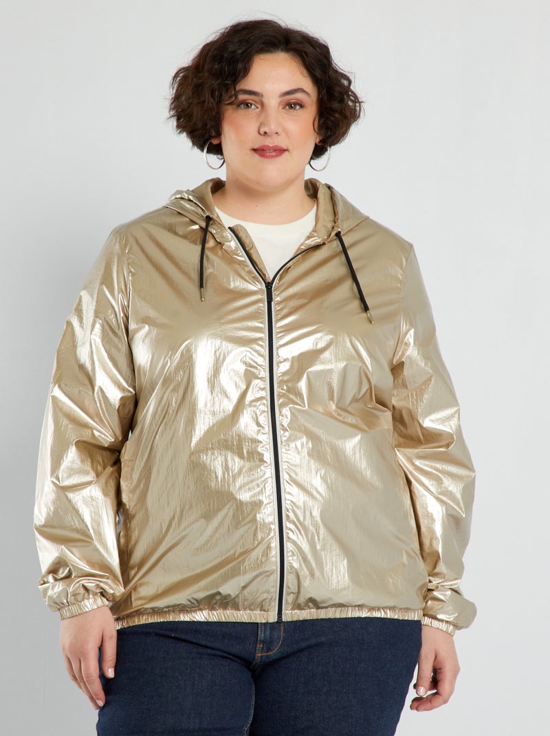 Blouson court à capuche Jaune/doré - Kiabi