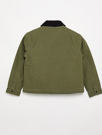 Blouson court avec col en velours contrasté