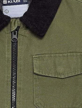 Blouson court avec col en velours contrasté