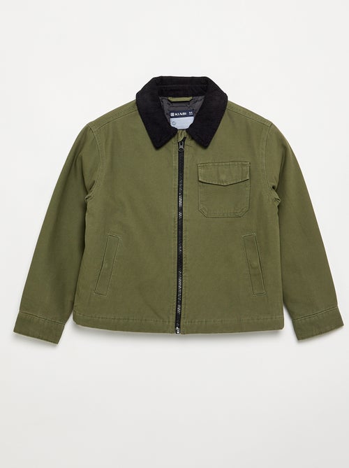 Blouson court avec col en velours contrasté - Kiabi Blouson court avec col en velours contrasté - Kiabi