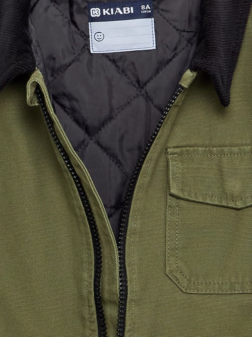 Blouson court avec col en velours contrasté - Kiabi