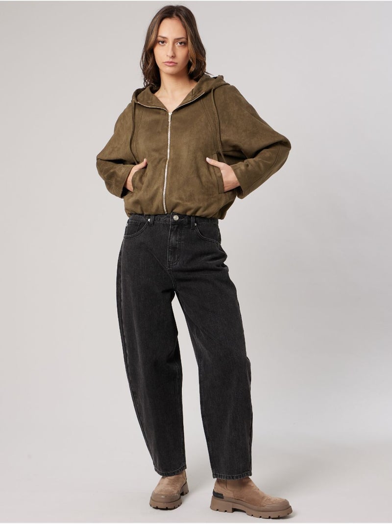 Blouson court bombers femme 'deeluxe' Kaki - Kiabi