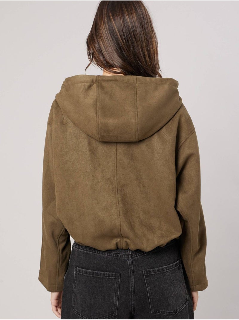 Blouson court bombers femme 'deeluxe' Kaki - Kiabi