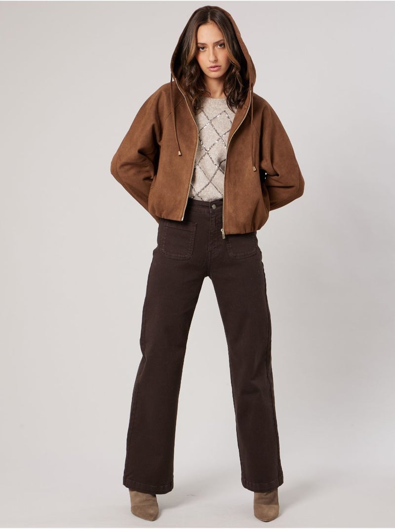 Blouson court bombers femme 'deeluxe' Marron clair - Kiabi