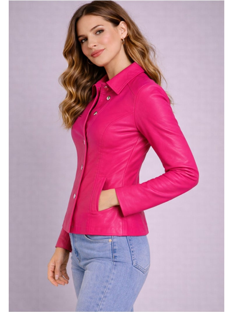 Blouson court en simili Kebello Rose - Kiabi