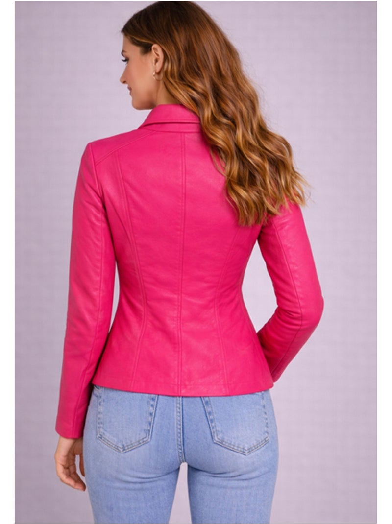Blouson court en simili Kebello Rose - Kiabi