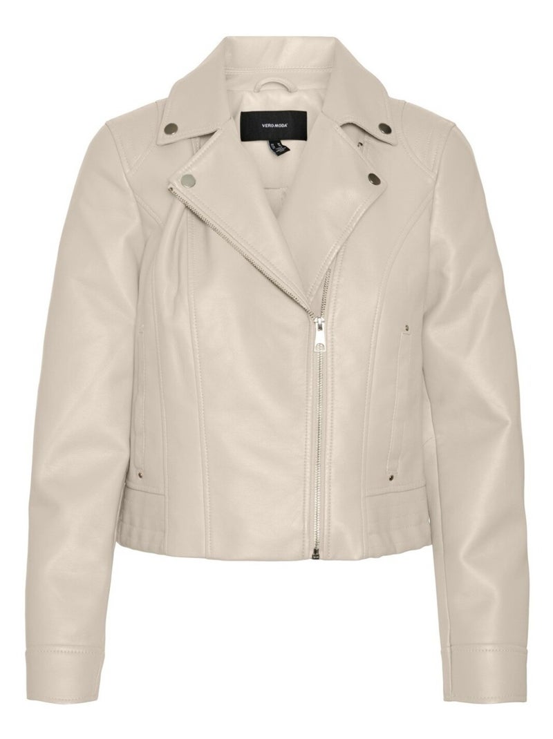 Blouson court en simili Vero Moda Blanc - Kiabi