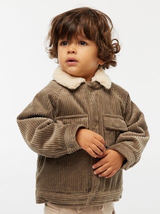 Blouson court en velours doublé