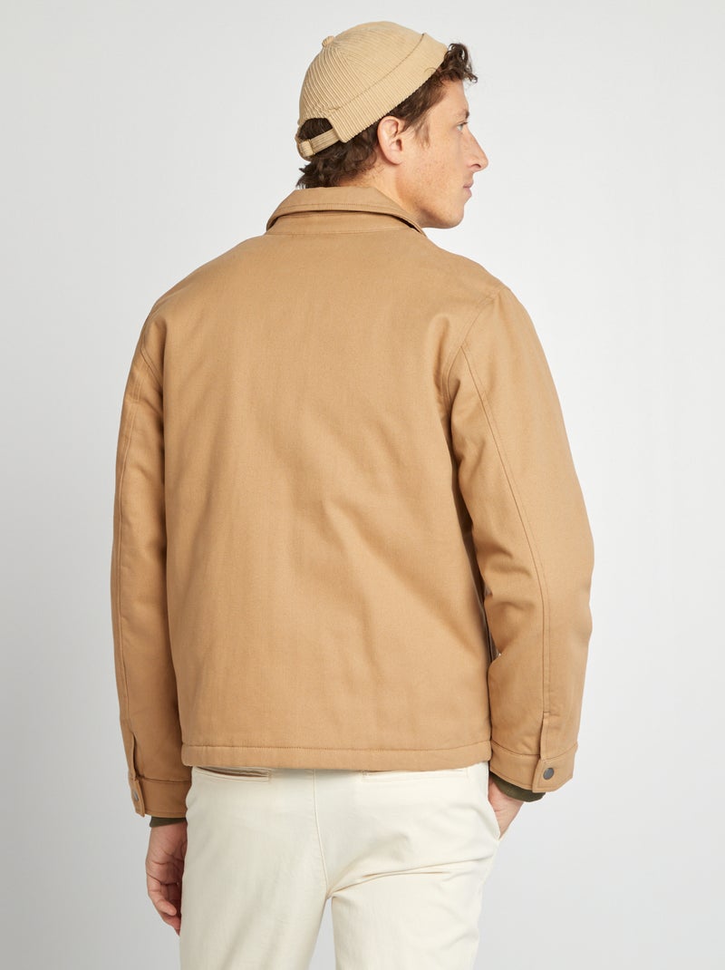 Blouson court épais en coton Beige - Kiabi
