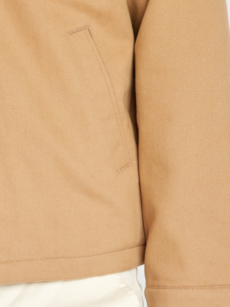 Blouson court épais en coton Beige - Kiabi