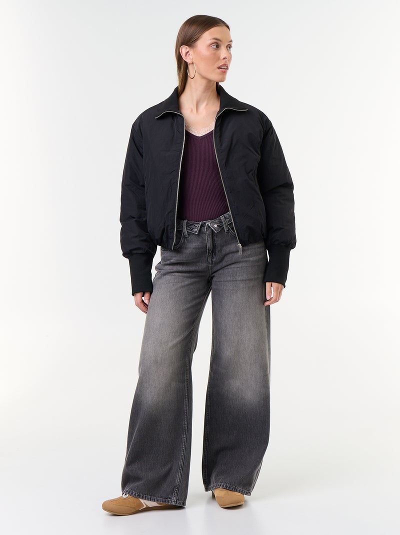 Blouson court forme boule Noir - Kiabi