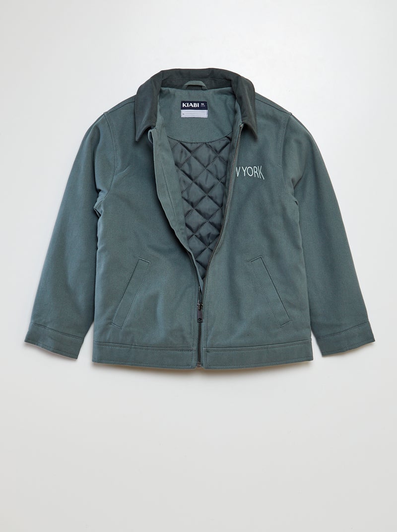 Blouson court New York VERT - Kiabi