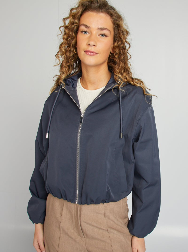 Blouson court oversize Bleu - Kiabi