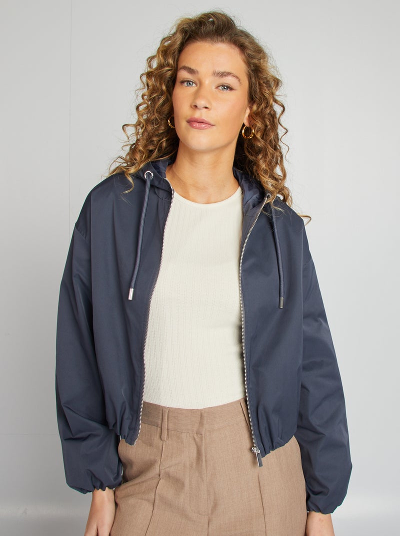 Blouson court oversize Bleu - Kiabi