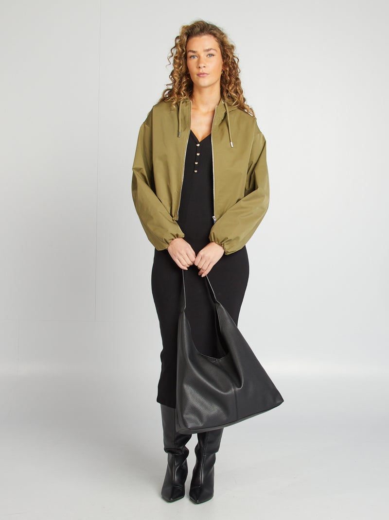 Blouson court oversize Kaki - Kiabi