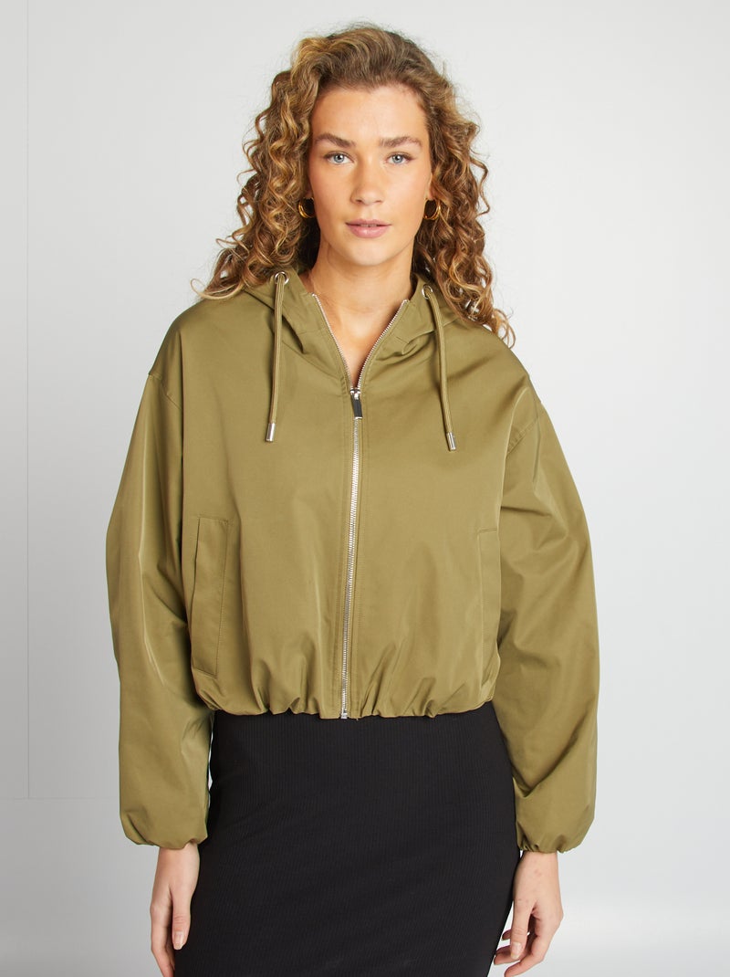 Blouson court oversize Kaki - Kiabi