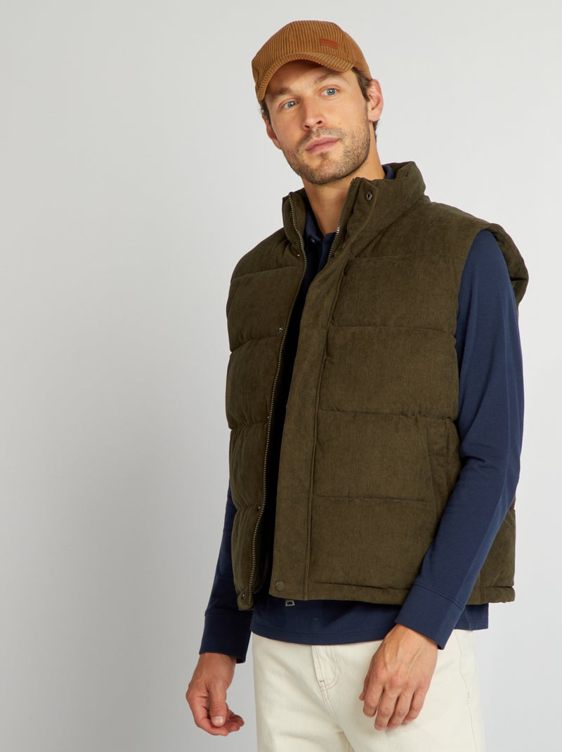 Blouson court sans manches Kaki - Kiabi