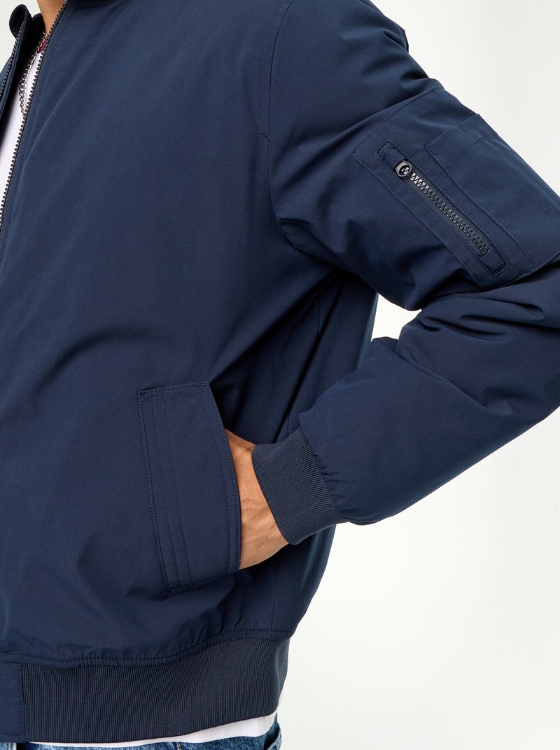 Blouson court style aviateur Bleu - Kiabi