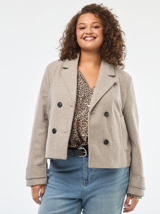 Blouson court type lainage avec 2 poches
