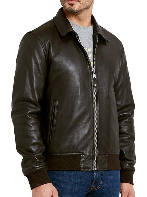 Blouson cuir Homme Schott Mens Leather - Kiabi