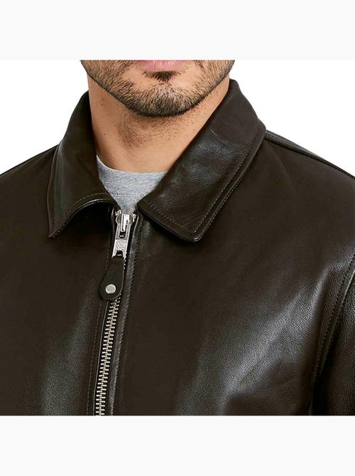 Blouson cuir Homme Schott Mens Leather - Kiabi