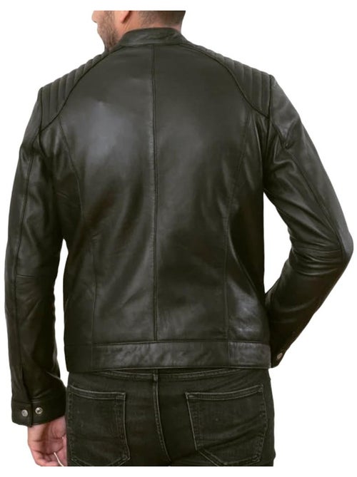 Blouson cuir Homme Schott - Kiabi