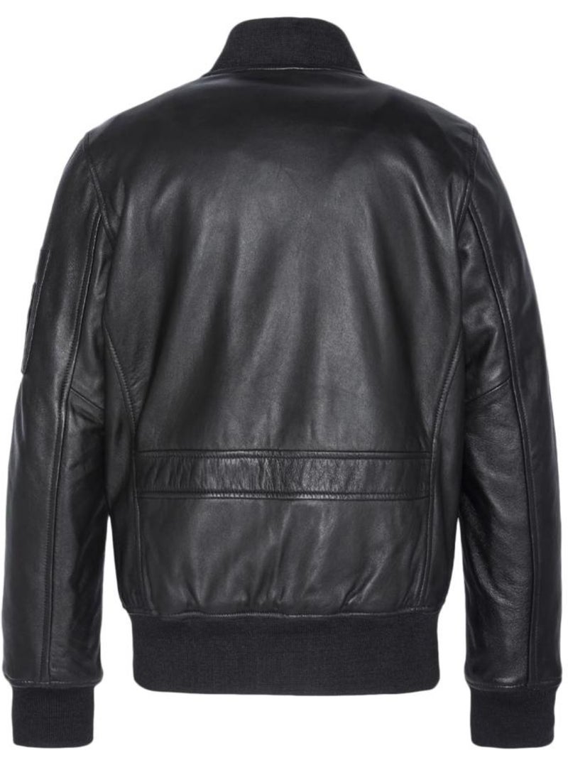Blouson cuir Homme Schott Noir - Kiabi