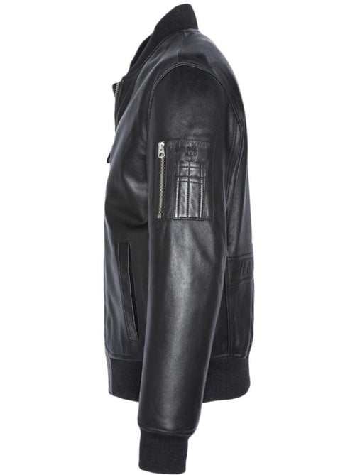 Blouson cuir Homme Schott - Kiabi