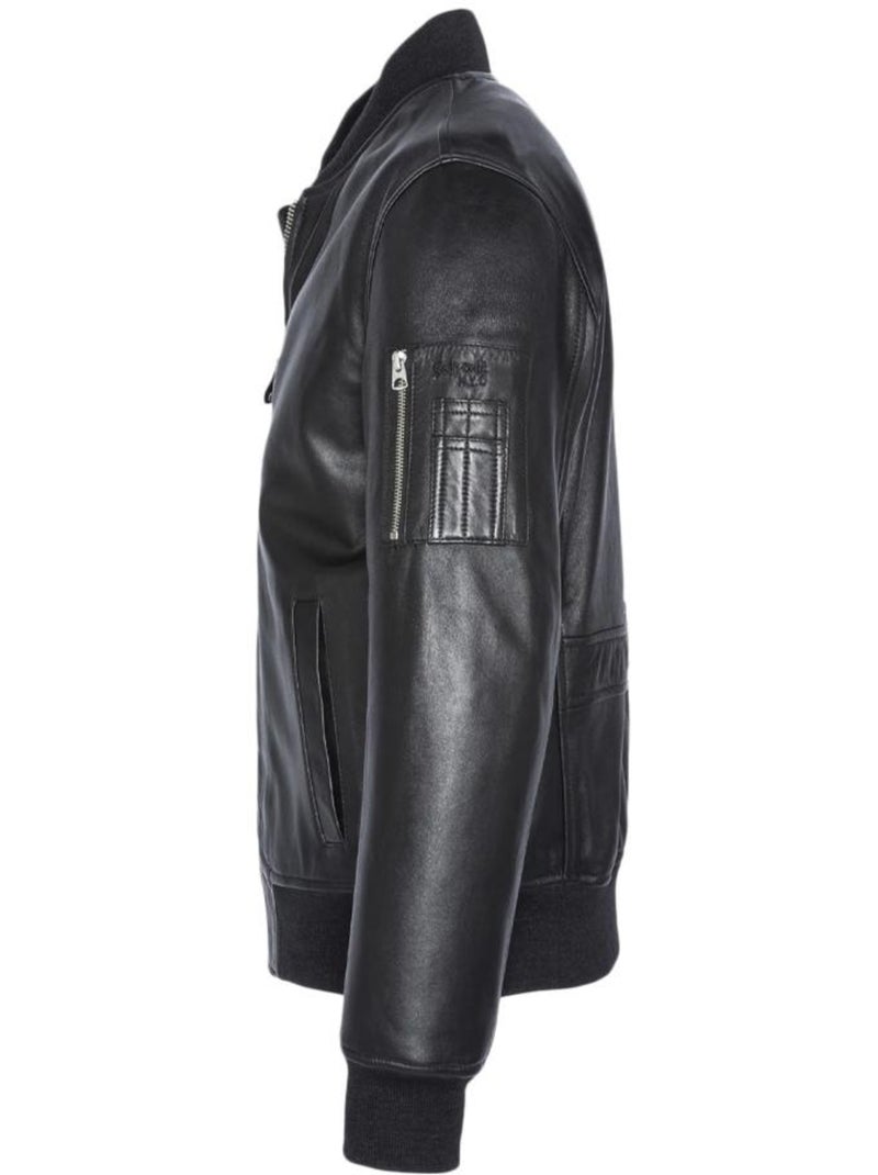 Blouson cuir Homme Schott Noir - Kiabi
