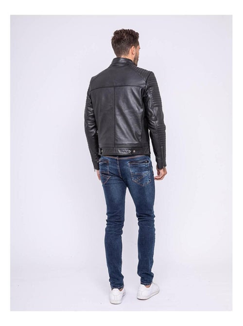 Blouson cuir motard BIKERO - Kiabi