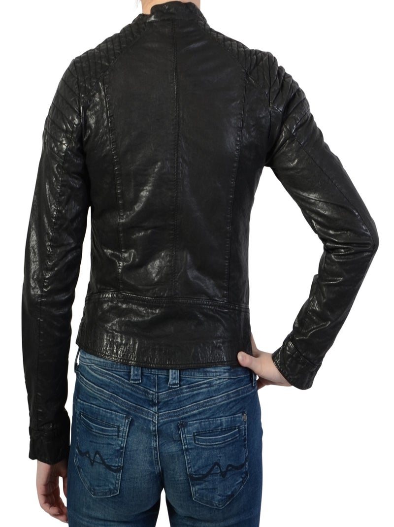 Blouson Cuir Pepe Jeans Rocky Noir - Kiabi