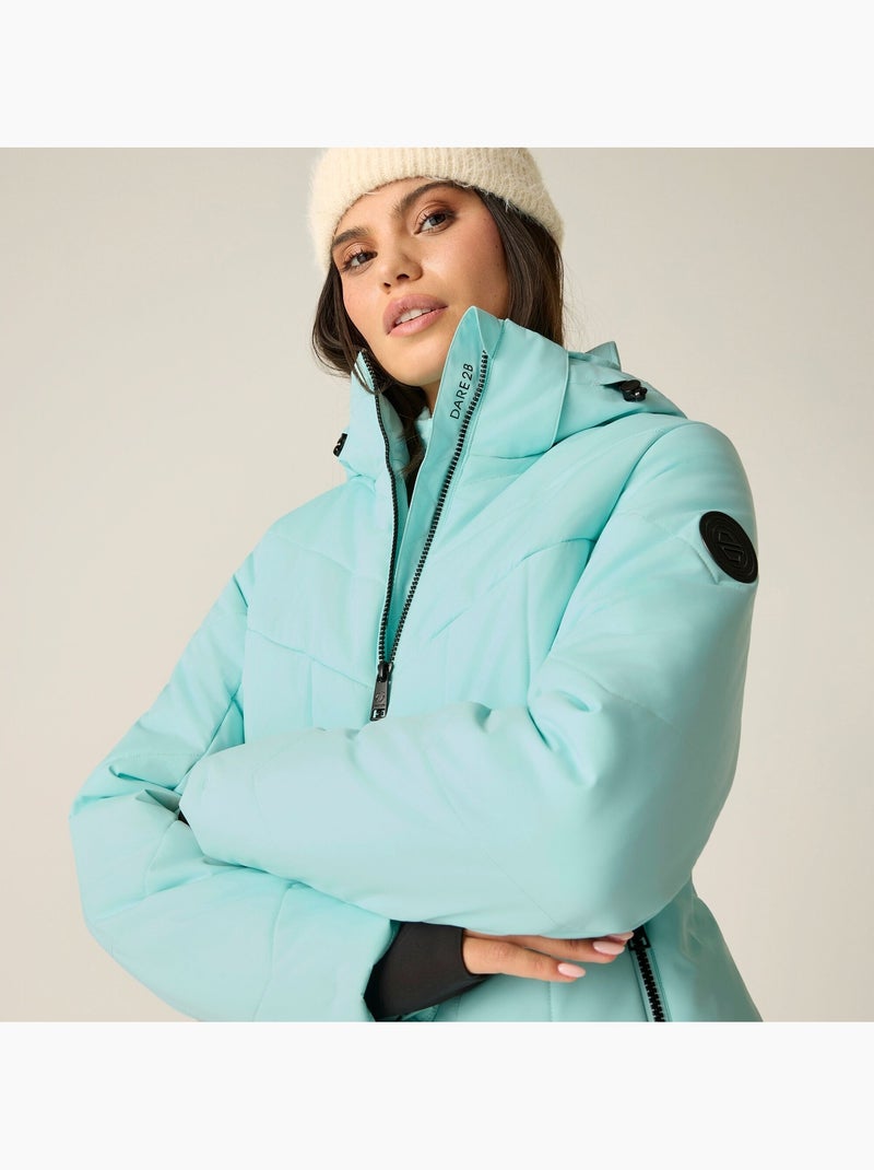 Blouson de ski à capuche ajustable et amovible glacier - dare 2b Bleu aqua - Kiabi