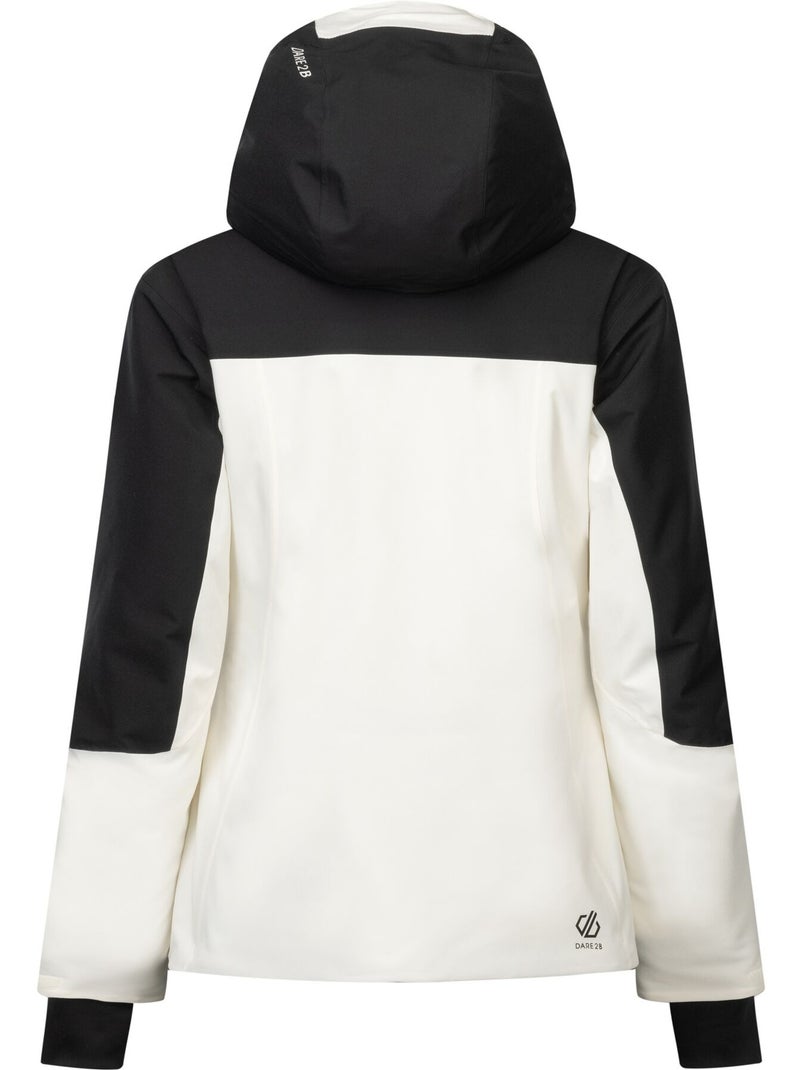 Blouson de ski à capuche et ourlets ajustables flurry - dare 2b Noir Blanc - Kiabi