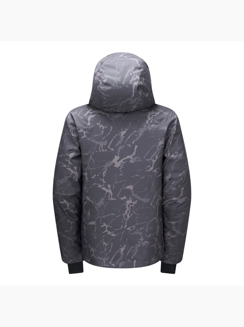 Blouson de ski à capuche et ourlets ajustables motif/style effet craquelé baseplate - dare 2b Gris foncé - Kiabi