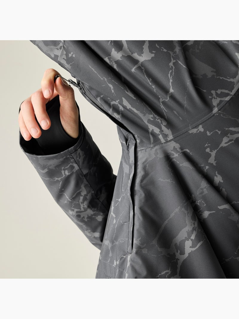 Blouson de ski à capuche et ourlets ajustables motif/style effet craquelé baseplate - dare 2b Gris foncé - Kiabi
