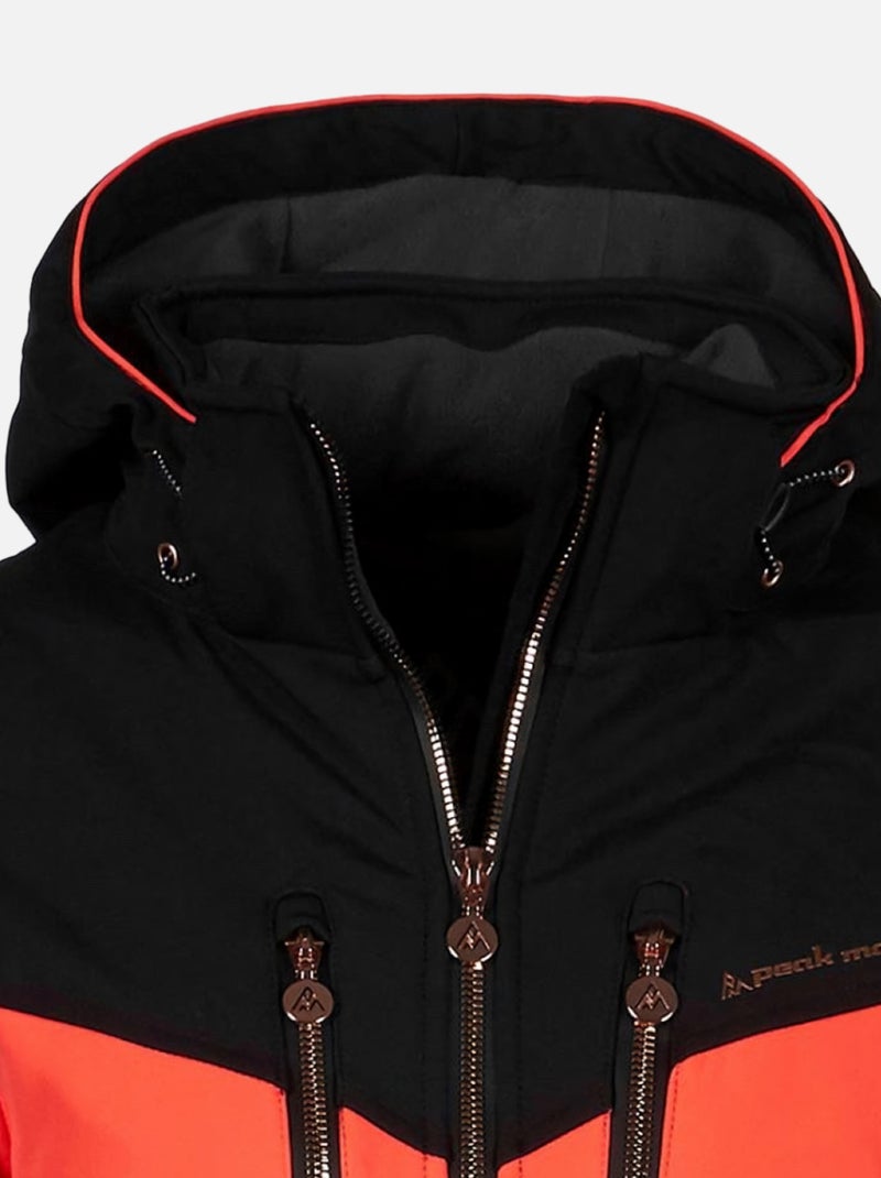 Blouson de ski   AFLIGHT - PEAK MOUNTAIN Noir Orange - Kiabi
