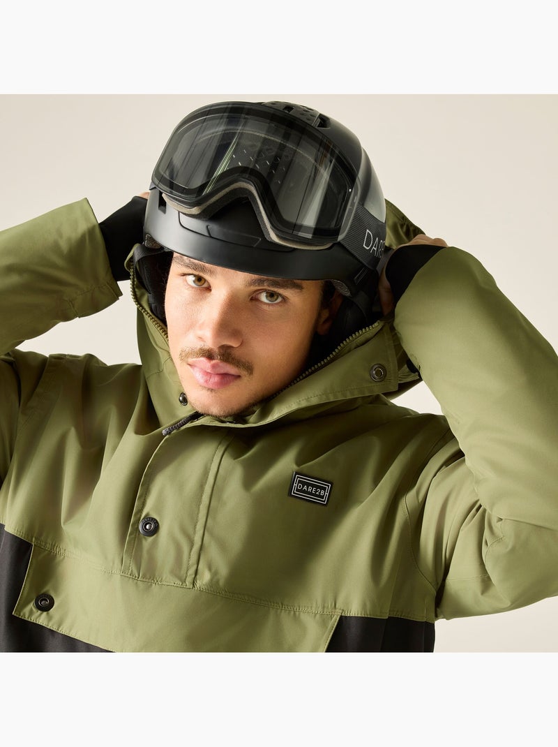 Blouson de ski bicolore à capuche ajustable freeride - dare 2b Noir Kaki - Kiabi